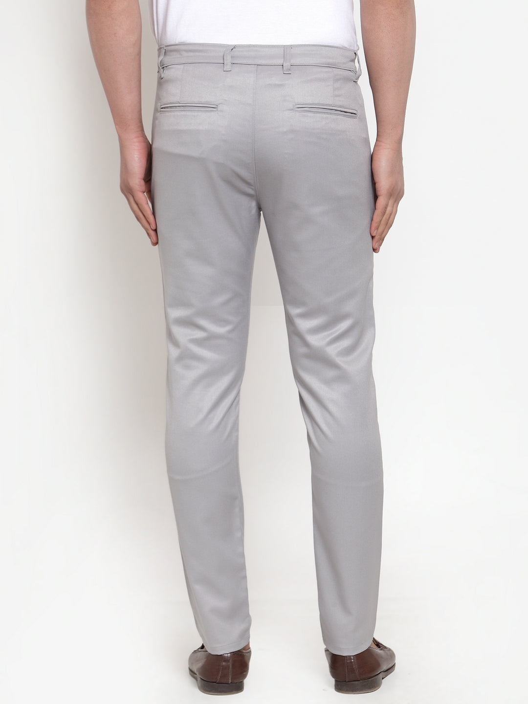 Jainish Men's Grey Solid Formal Trousers ( FGP 253Light-Grey ) | Swadesiicart