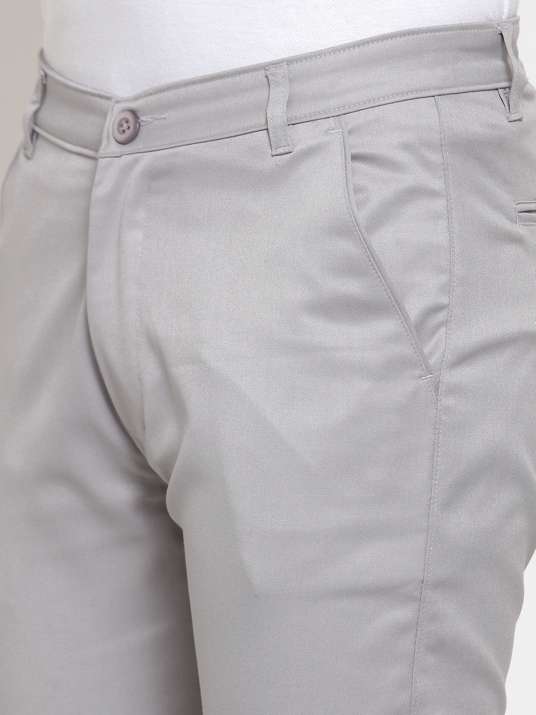 Jainish Men's Grey Solid Formal Trousers ( FGP 253Light-Grey ) | Swadesiicart