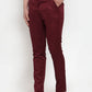 Jainish Men's Maroon Solid Formal Trousers ( FGP 253Maroon ) | Swadesiicart