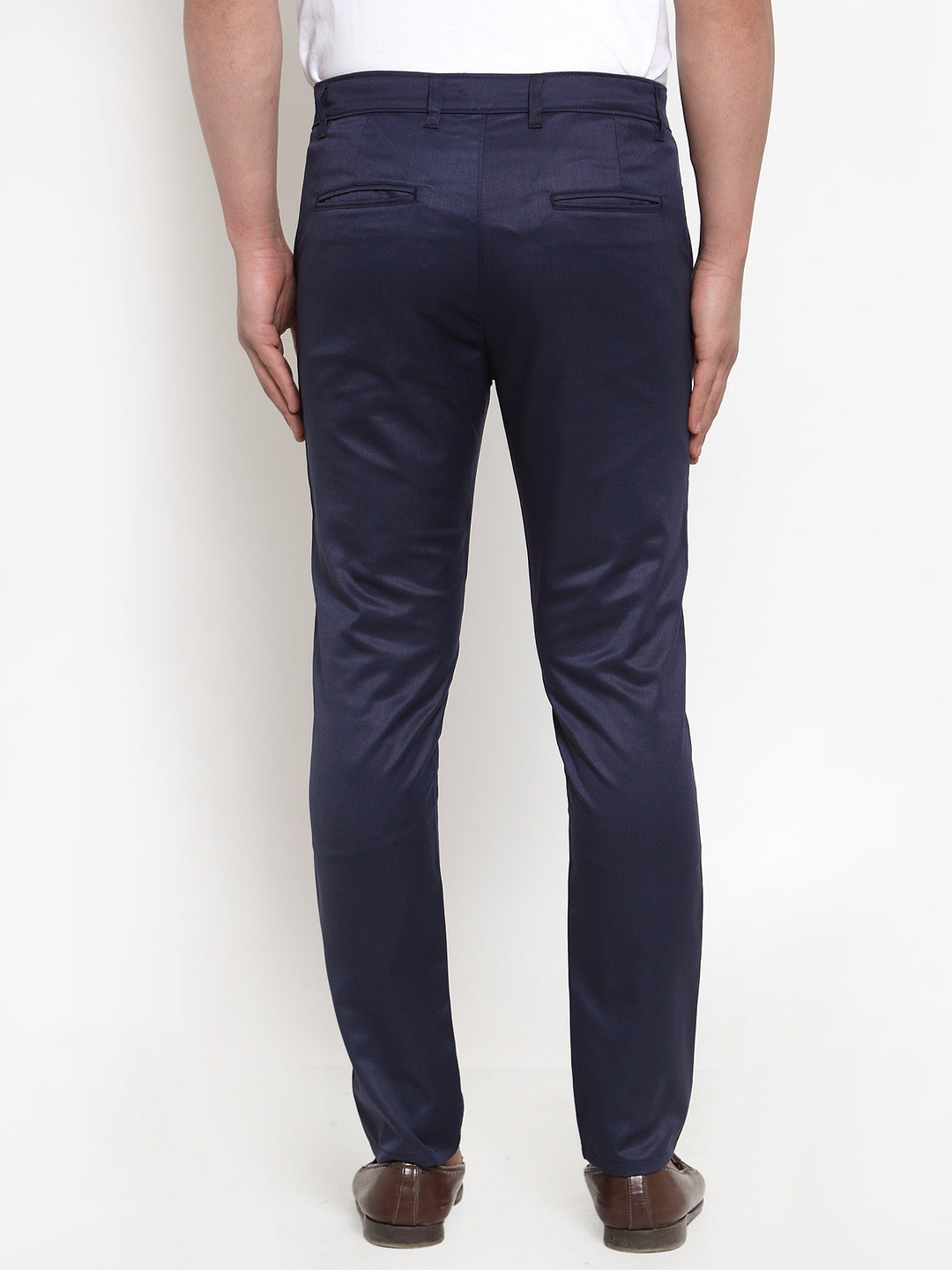Jainish Men's Navy Solid Formal Trousers ( FGP 253Navy ) | Swadesiicart