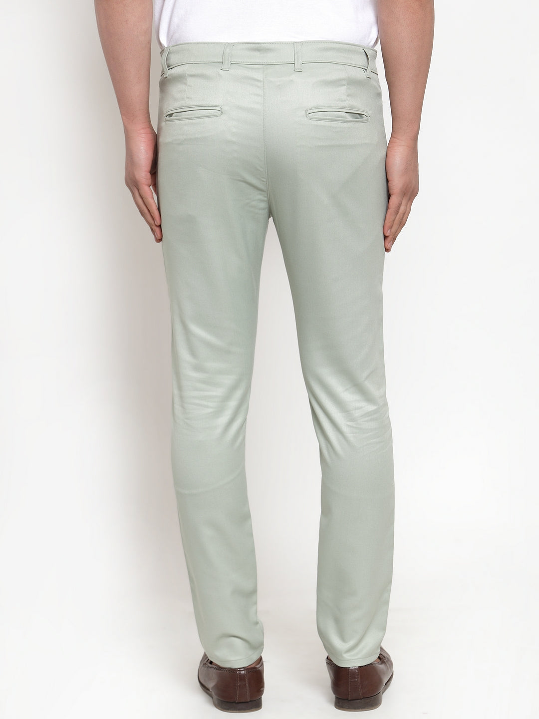 Jainish Men's Green Solid Formal Trousers ( FGP 253Pista ) | Swadesiicart