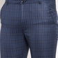 Jainish Men's Navy Cotton Checked Formal Trousers ( GP 259Navy-Blue ) | Swadesiicart