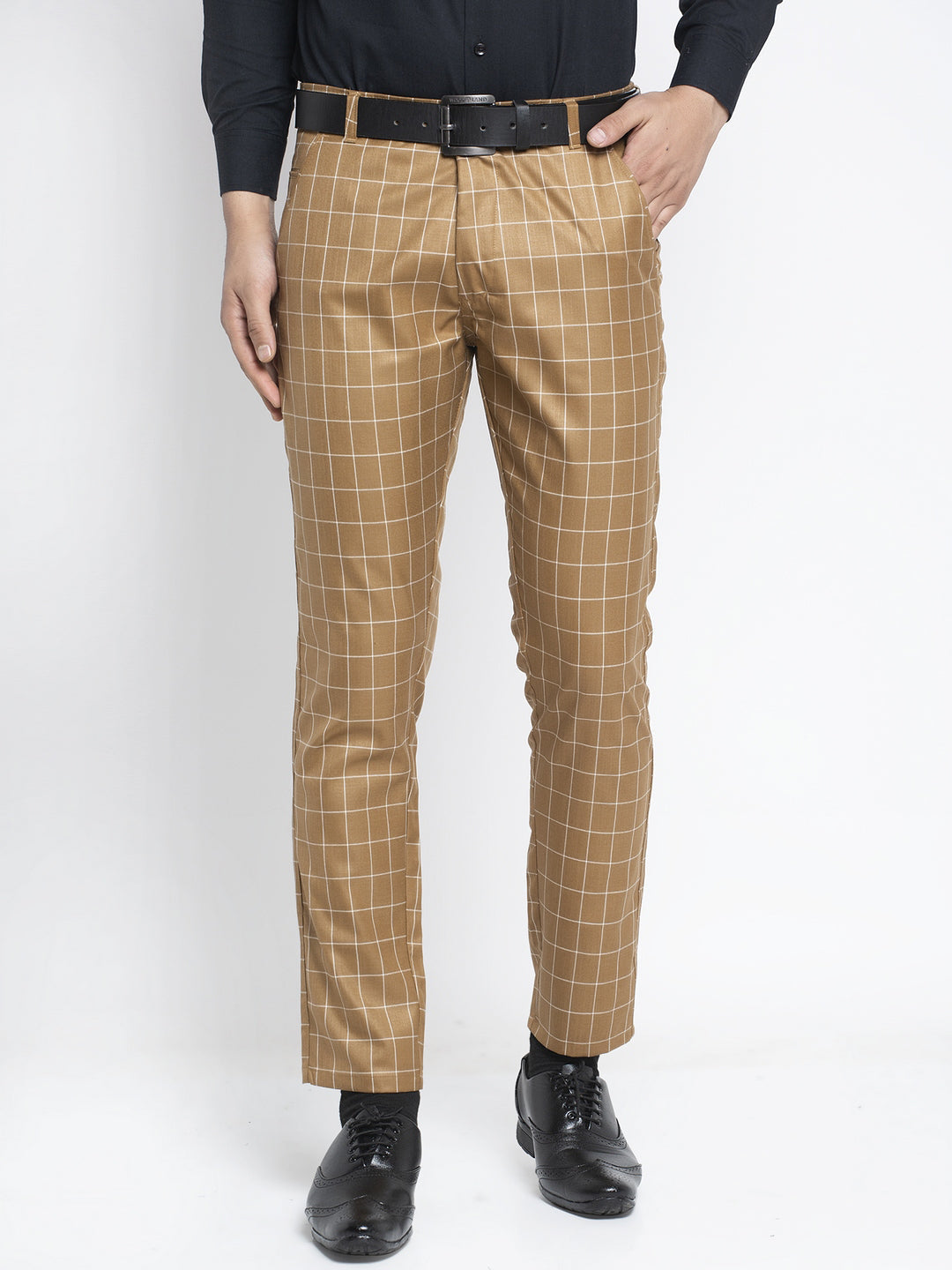 Jainish Men's Brown Formal Trousers ( FGP 260Brown ) | Swadesiicart