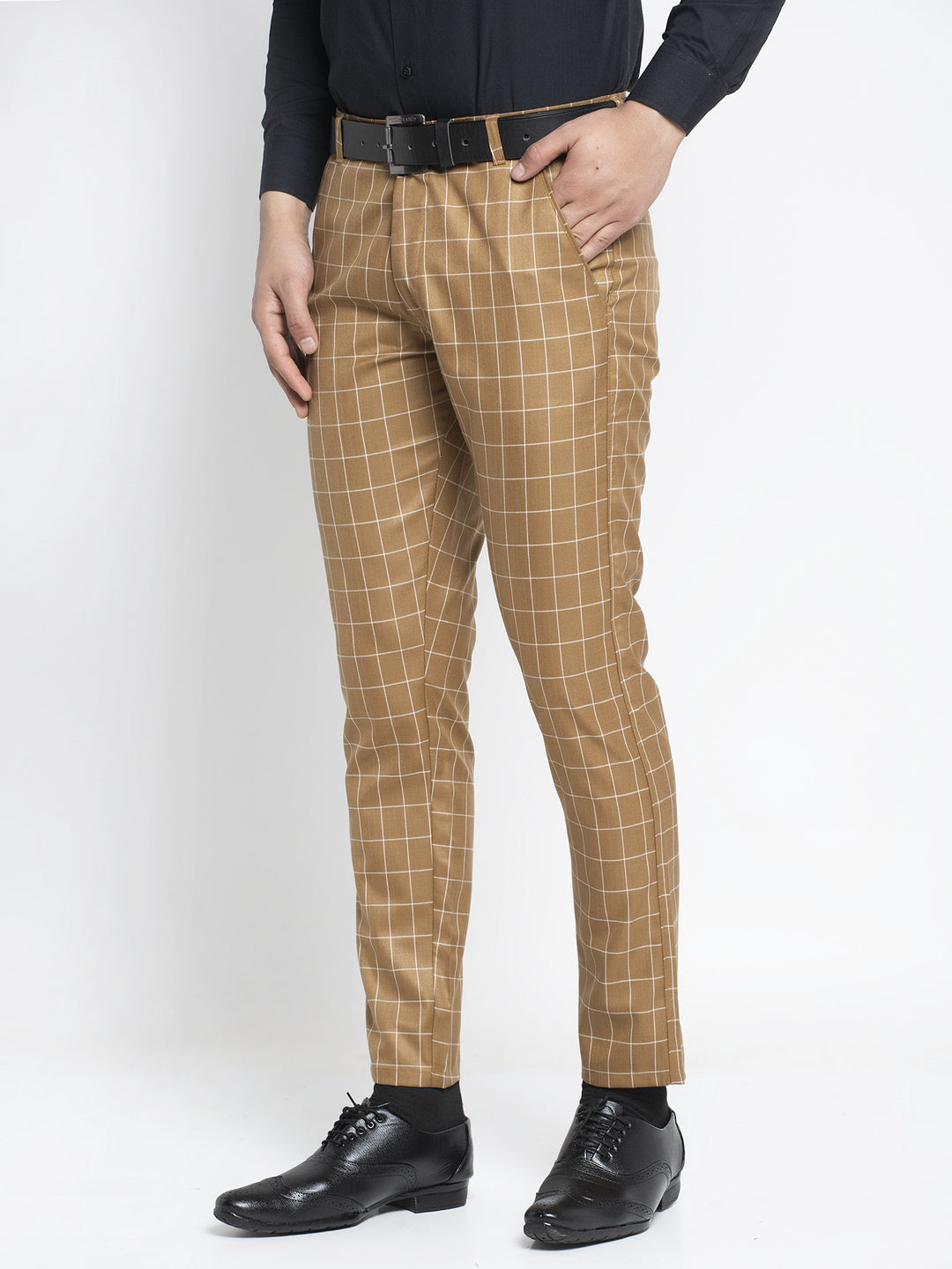 Jainish Men's Brown Formal Trousers ( FGP 260Brown ) | Swadesiicart
