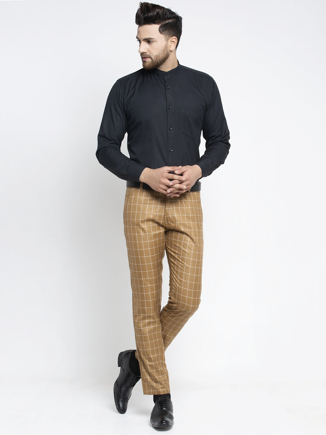Jainish Men's Brown Formal Trousers ( FGP 260Brown ) | Swadesiicart