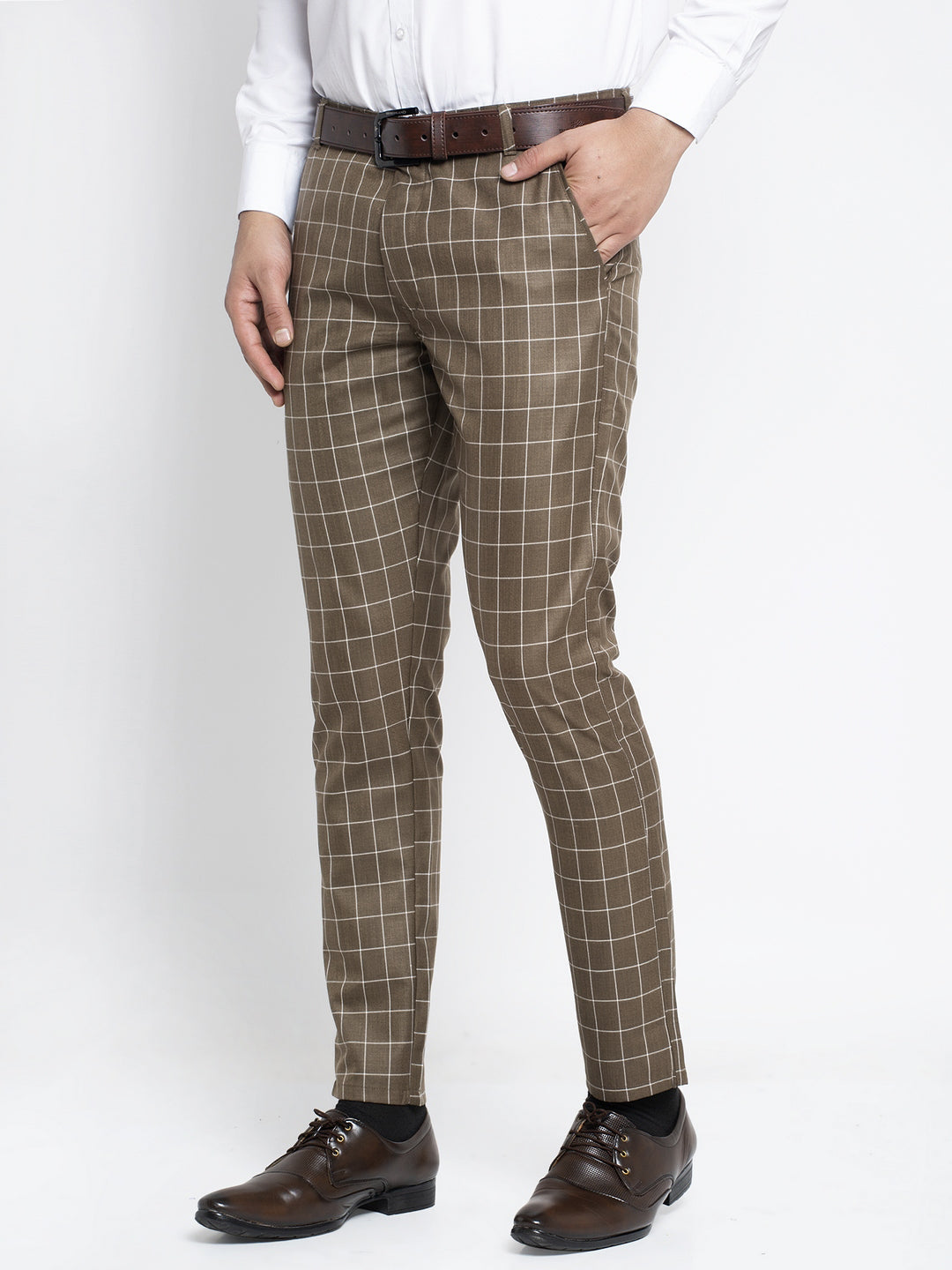 Jainish Men's Brown Formal Trousers ( FGP 260Coffee ) | Swadesiicart