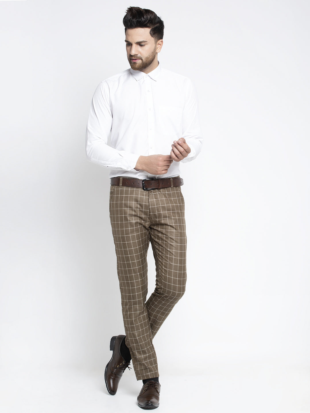 Jainish Men's Brown Formal Trousers ( FGP 260Coffee ) | Swadesiicart