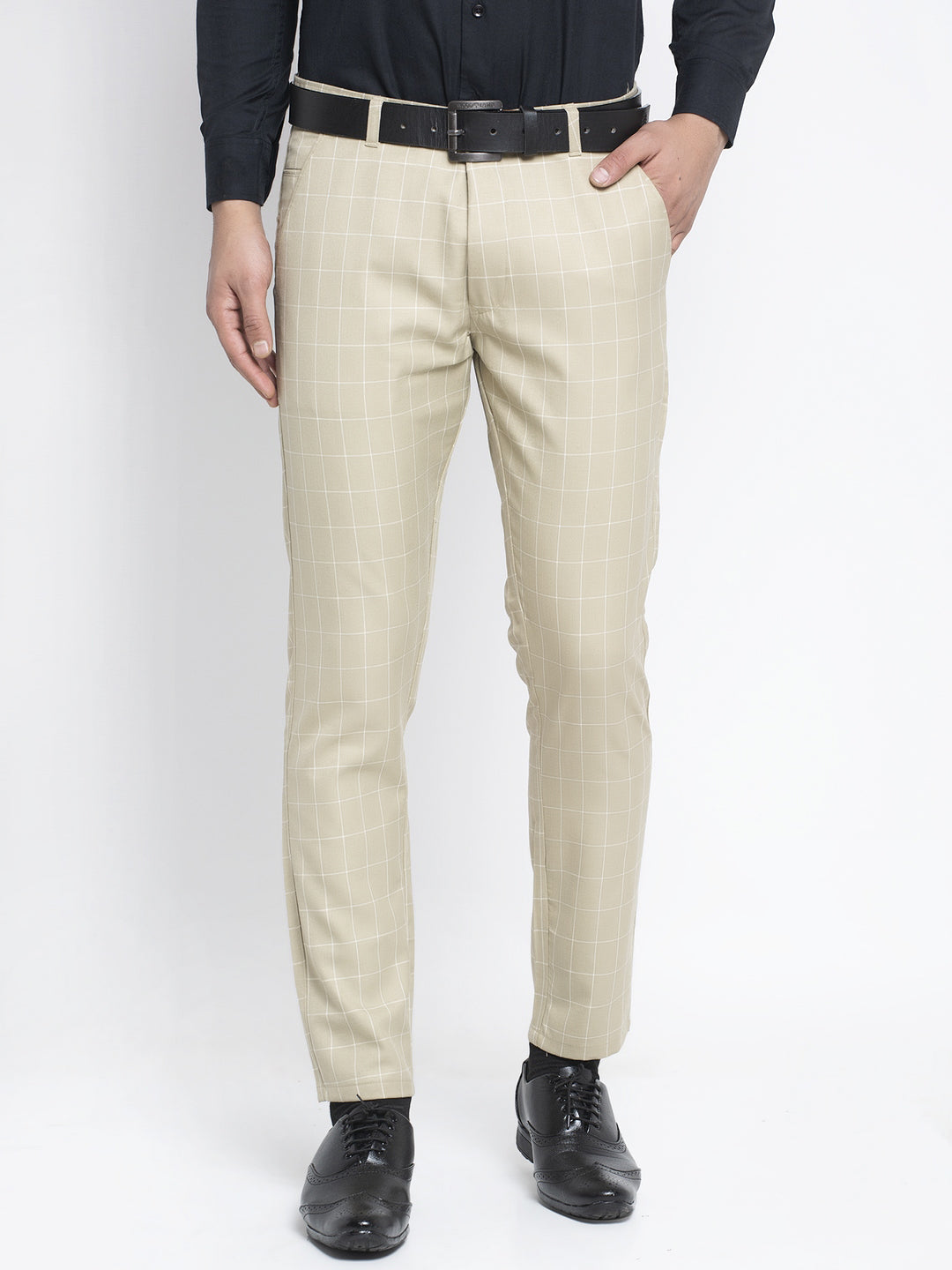 Jainish Men's Cream Formal Trousers ( FGP 260Cream ) | Swadesiicart