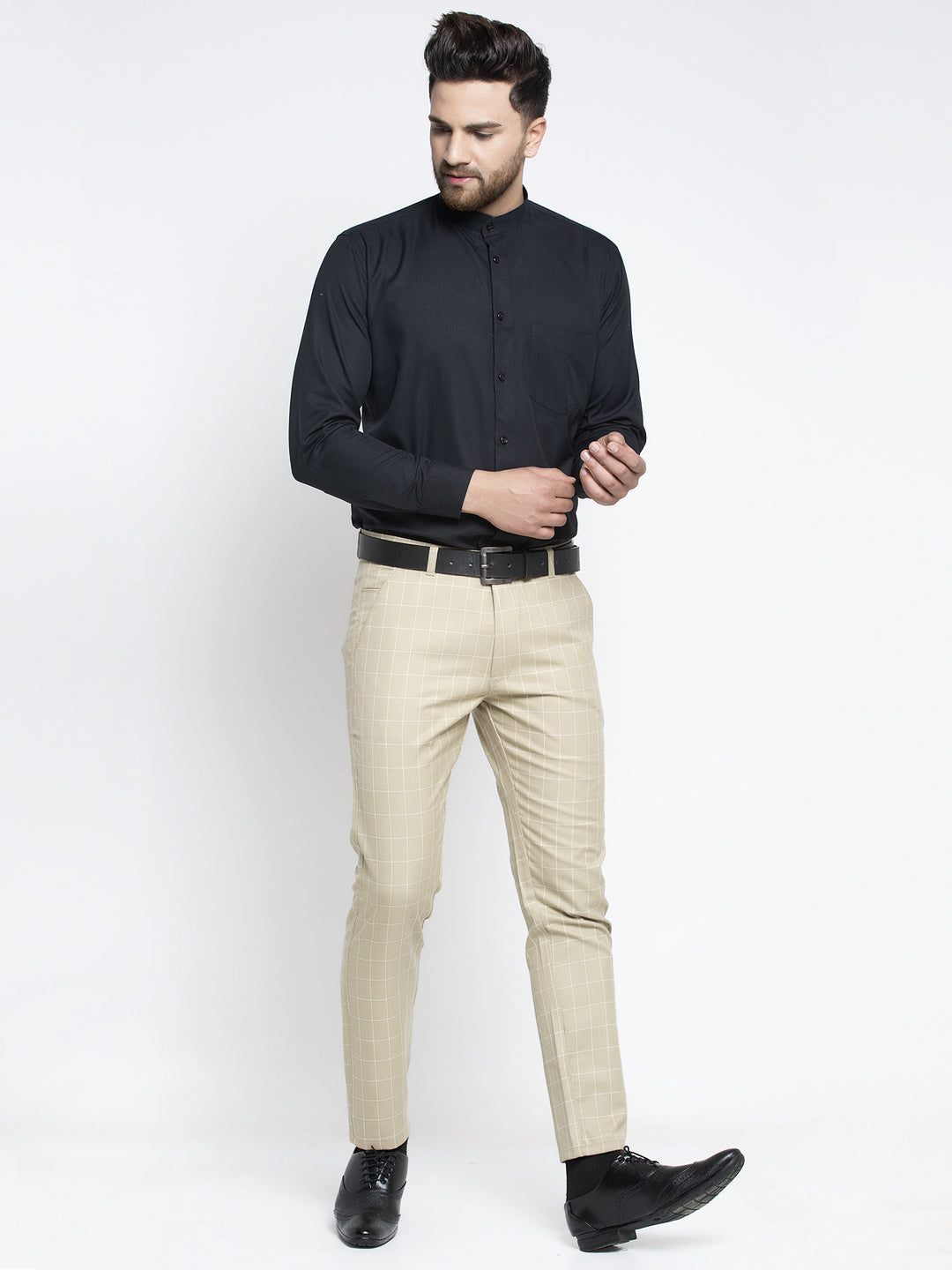 Jainish Men's Cream Formal Trousers ( FGP 260Cream ) | Swadesiicart