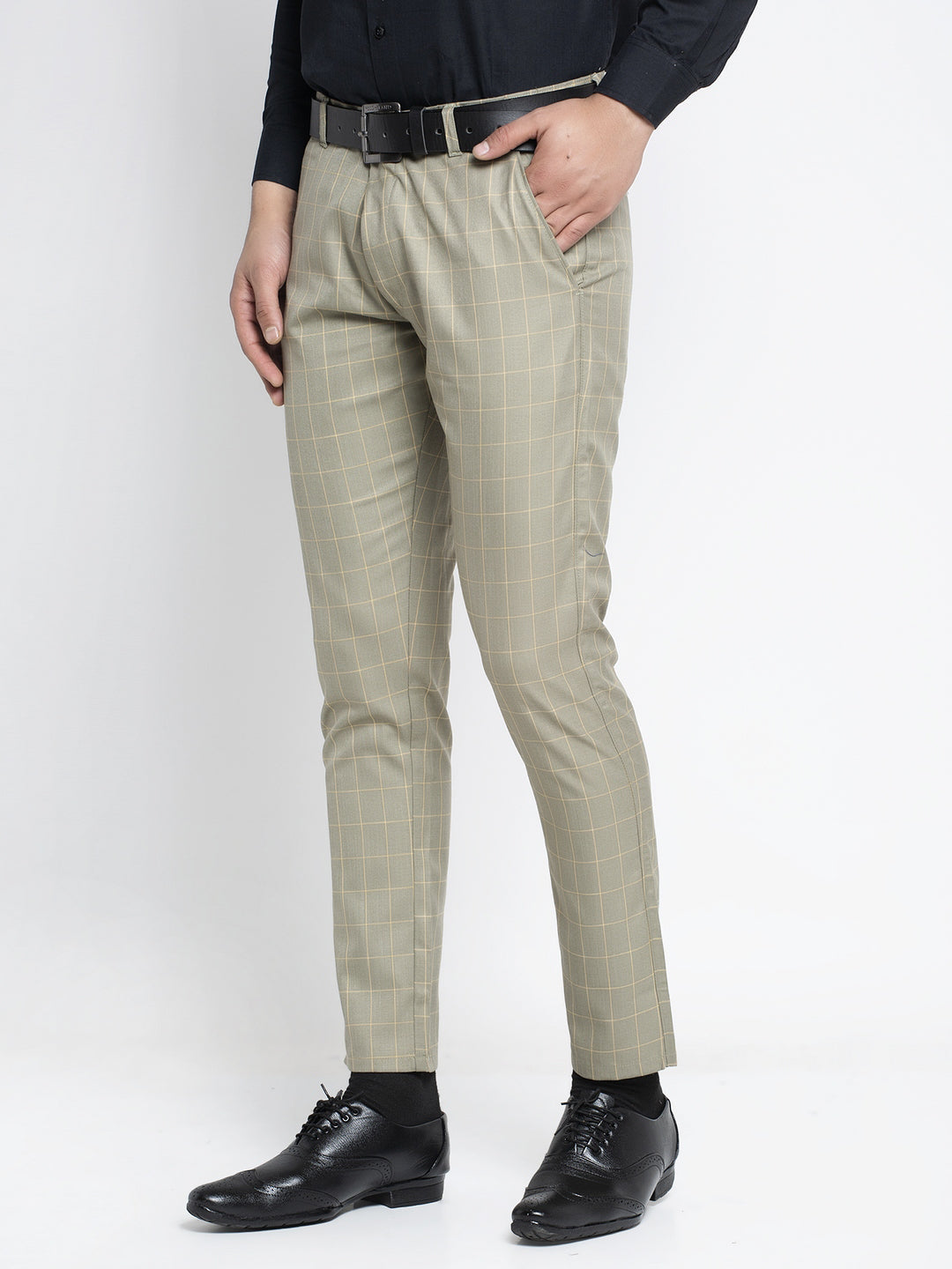 Jainish Men's Green Formal Trousers ( FGP 260Pista ) | Swadesiicart