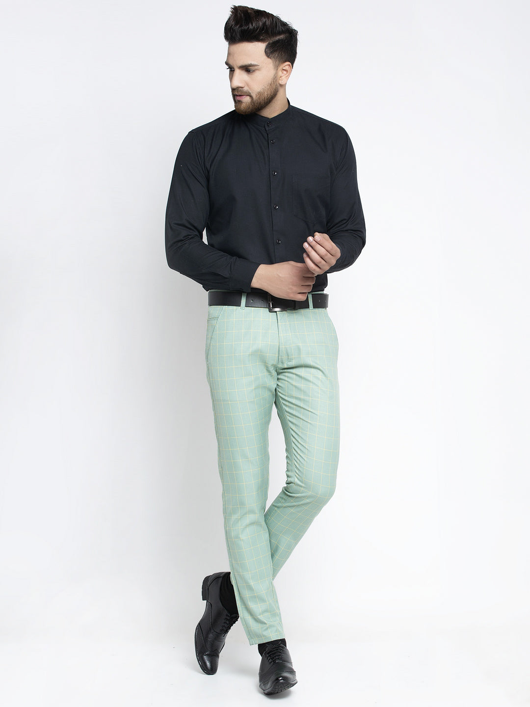 Jainish Men's Green Formal Trousers ( FGP 260Sea-Green ) | Swadesiicart