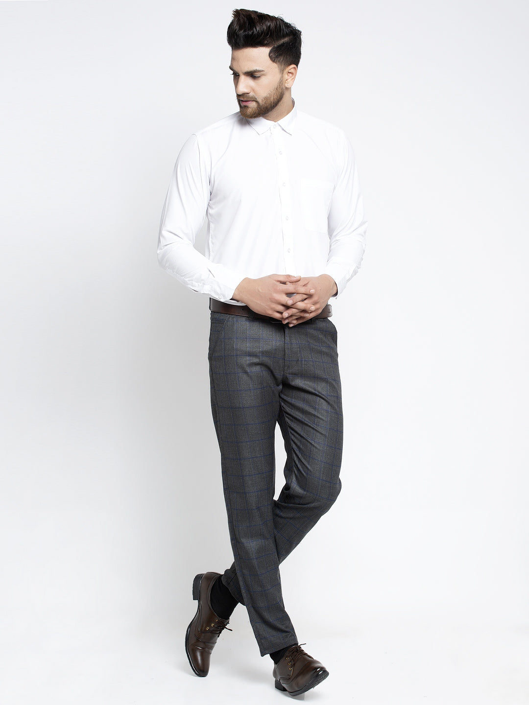 Jainish Men's Black Formal Trousers ( FGP 261Black ) | Swadesiicart