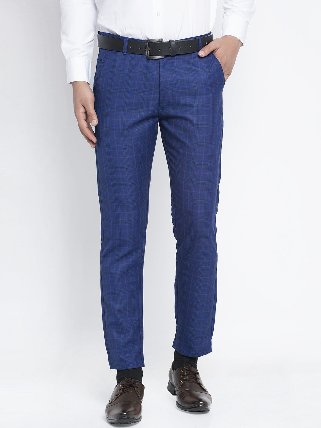 Jainish Men's Blue Formal Trousers ( FGP 261Blue ) | Swadesiicart