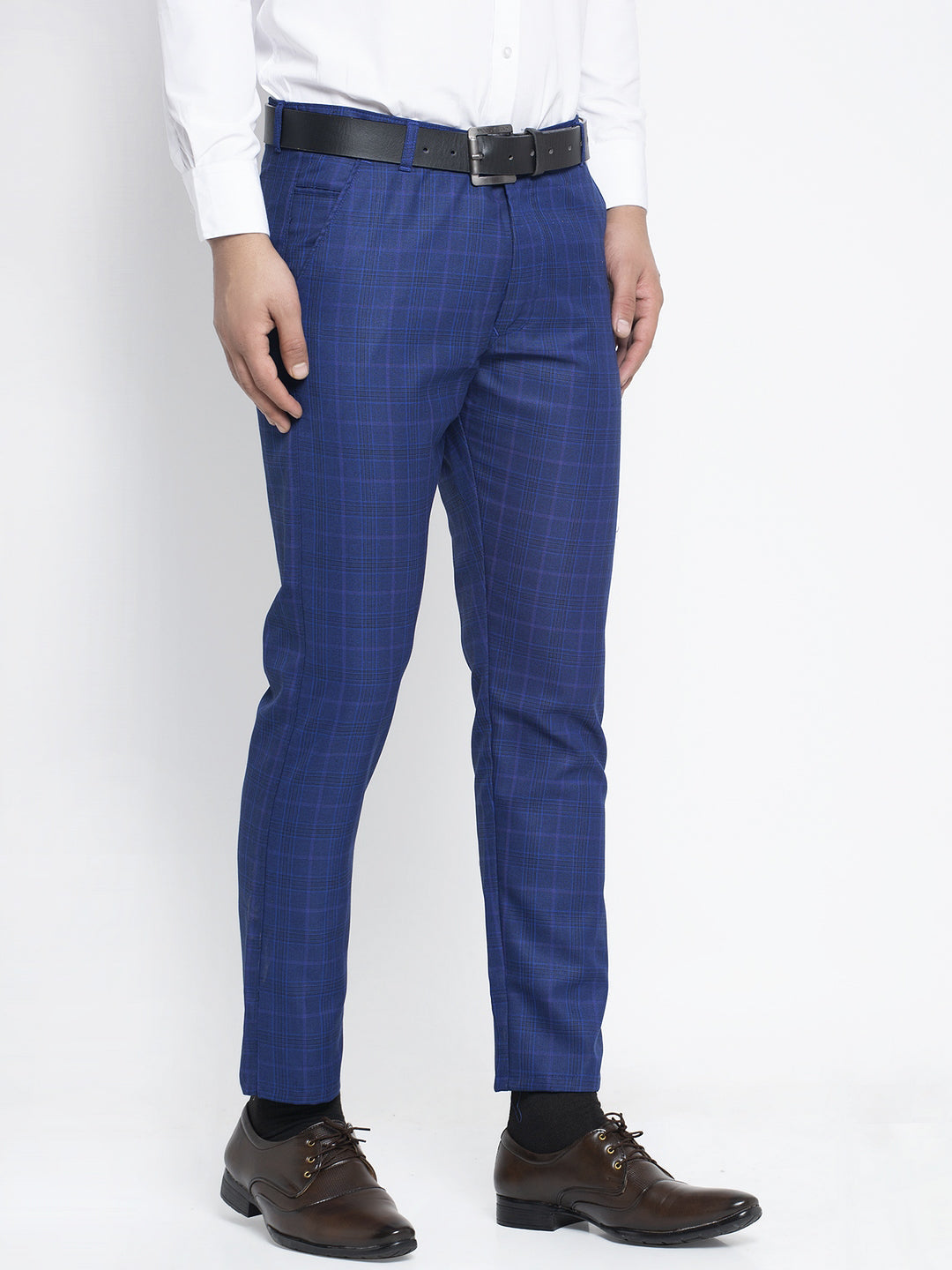 Jainish Men's Blue Formal Trousers ( FGP 261Blue ) | Swadesiicart