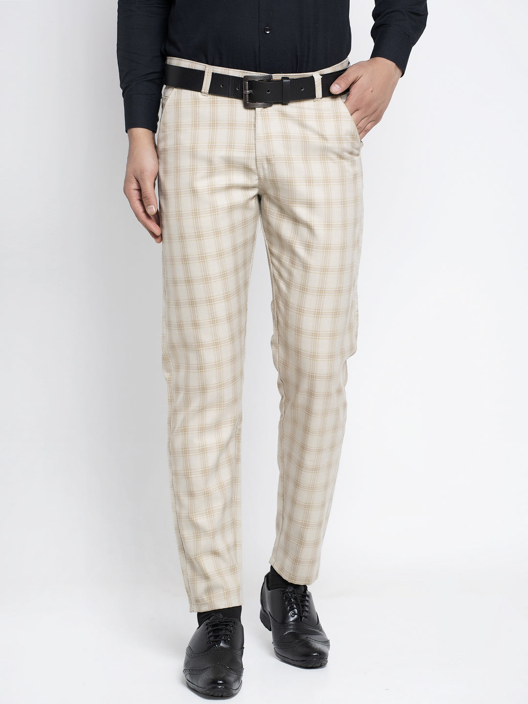 Jainish Men's Cream Formal Trousers ( FGP 261Cream ) | Swadesiicart