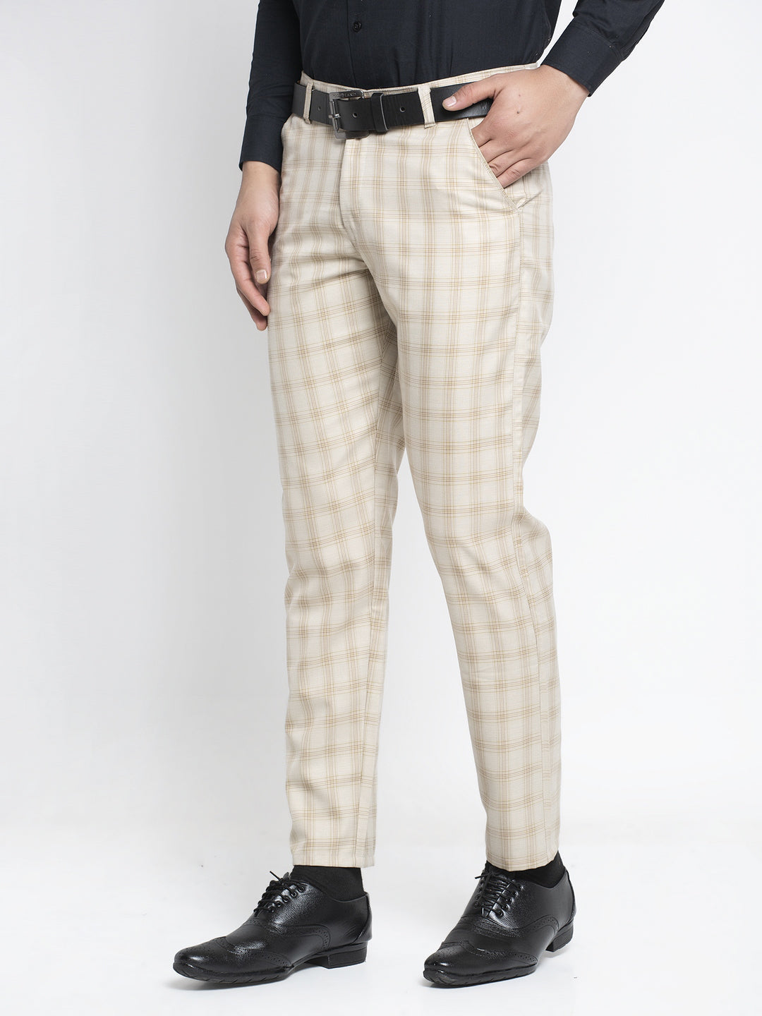 Jainish Men's Cream Formal Trousers ( FGP 261Cream ) | Swadesiicart