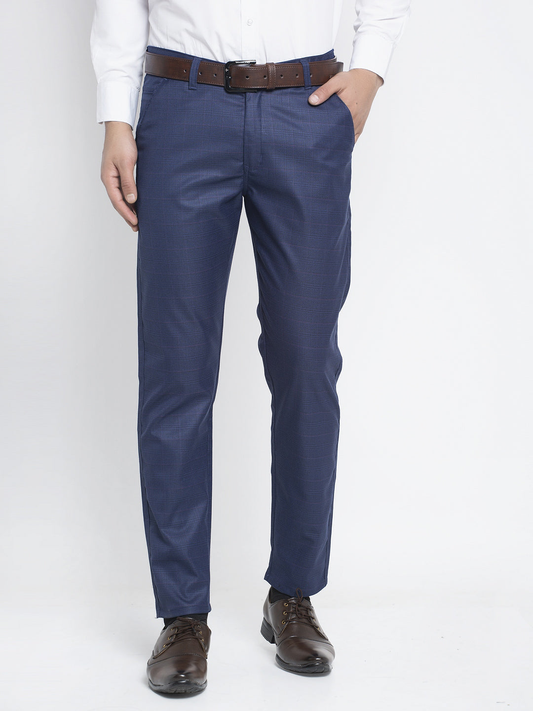 Jainish Men's Blue Formal Trousers ( FGP 262Blue ) | Swadesiicart