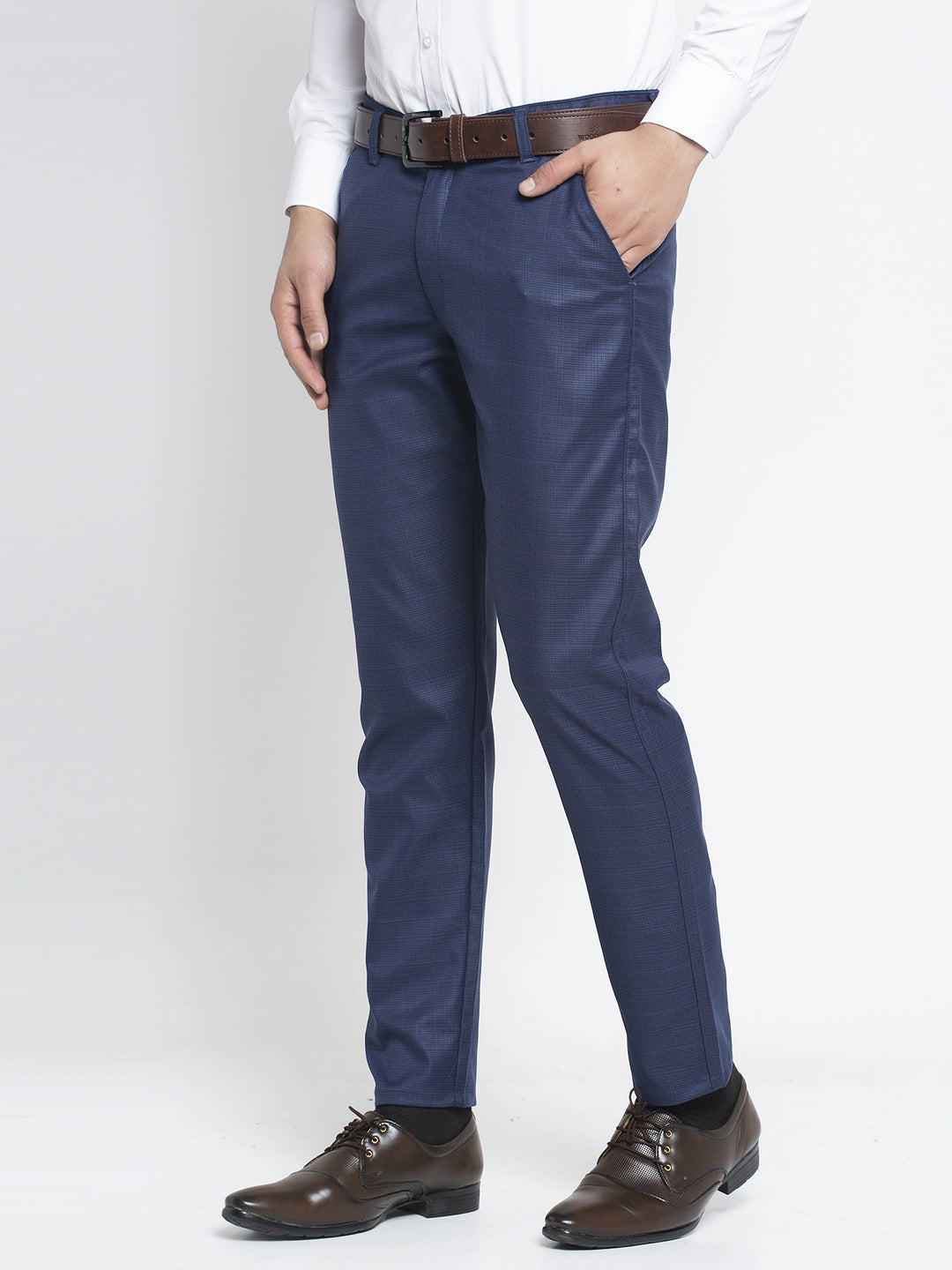 Jainish Men's Blue Formal Trousers ( FGP 262Blue ) | Swadesiicart