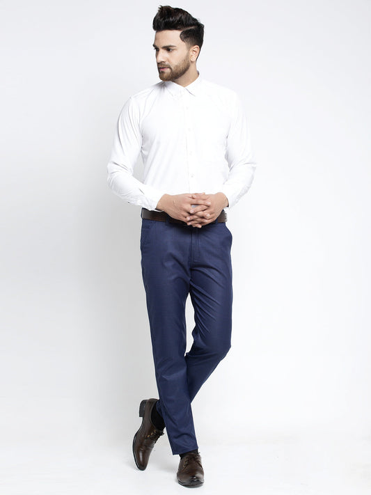 Jainish Men's Blue Formal Trousers ( FGP 262Blue ) | Swadesiicart