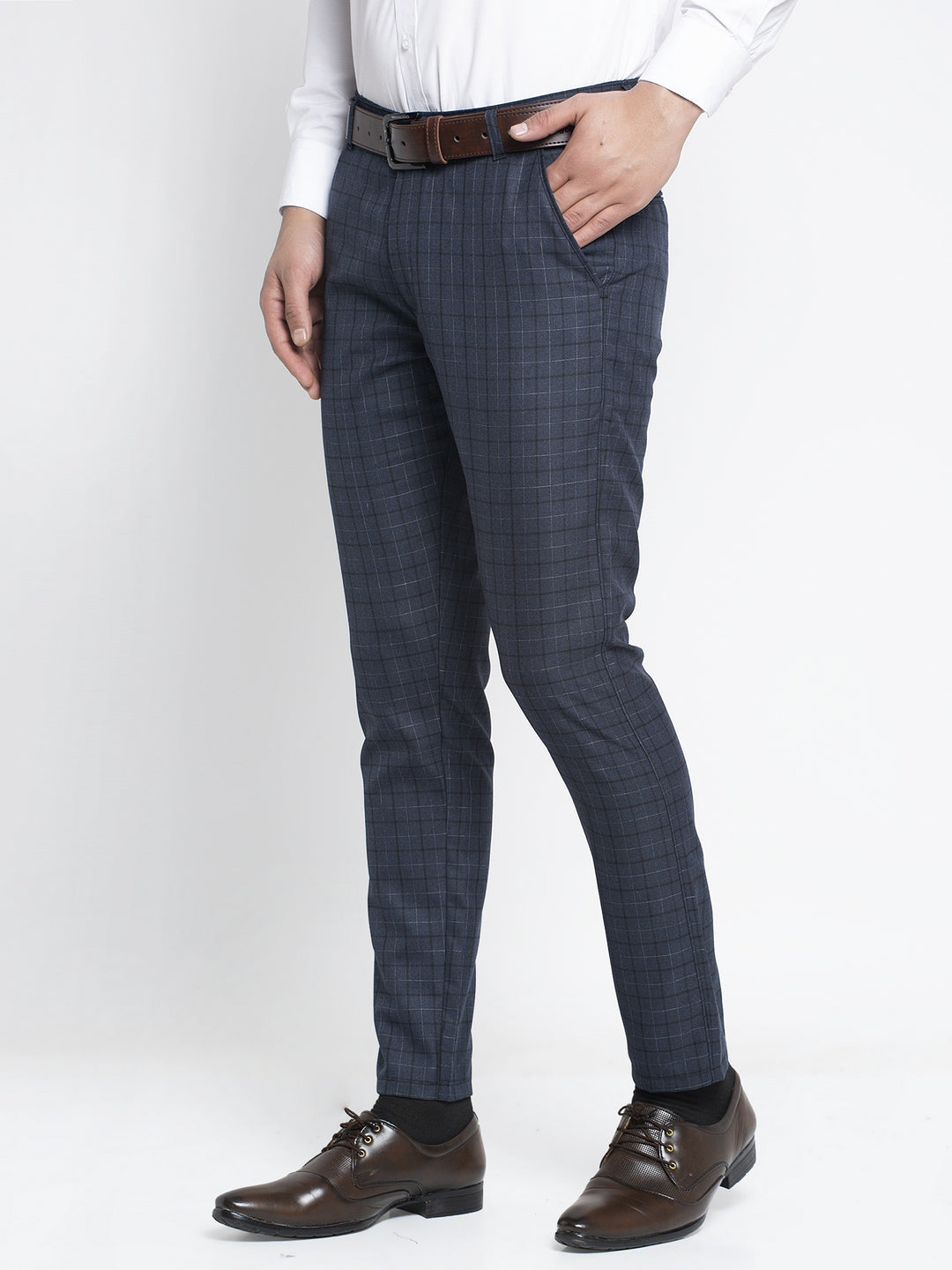 Jainish Men's Black Formal Trousers ( FGP 263Charcoal ) | Swadesiicart