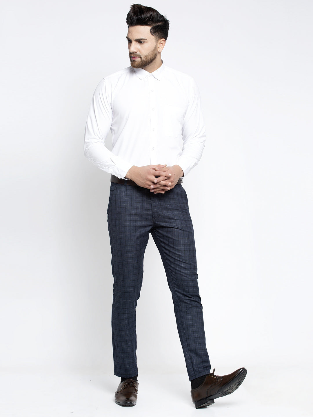 Jainish Men's Black Formal Trousers ( FGP 263Charcoal ) | Swadesiicart