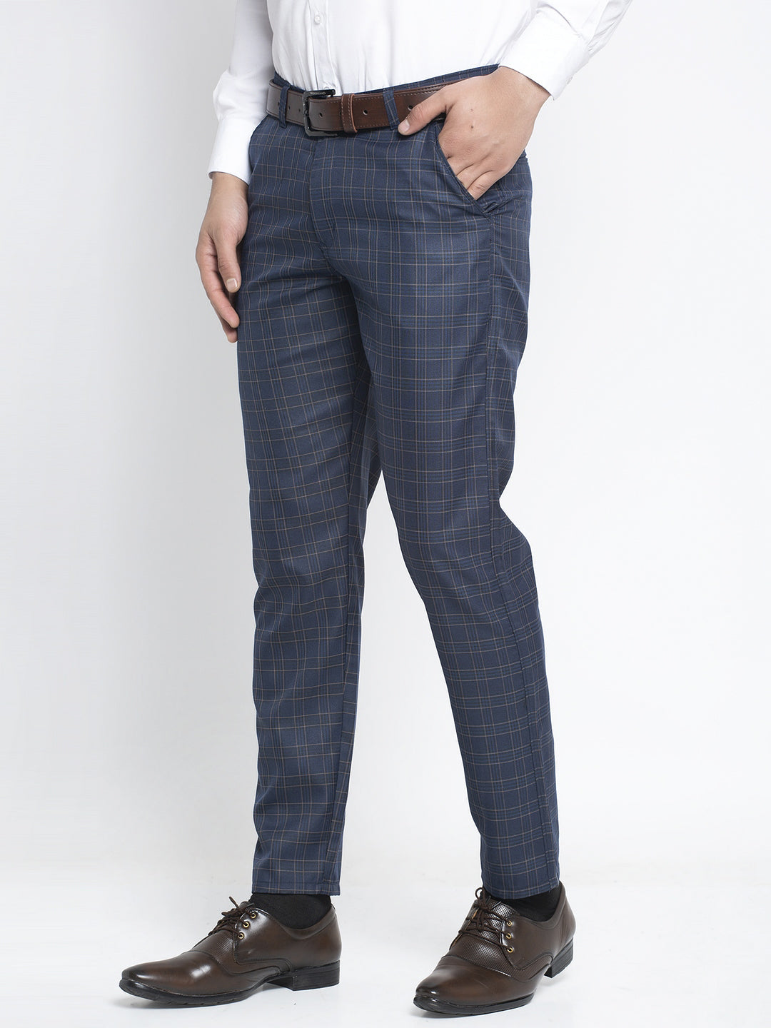 Jainish Men's Navy Formal Trousers ( FGP 264Navy ) | Swadesiicart