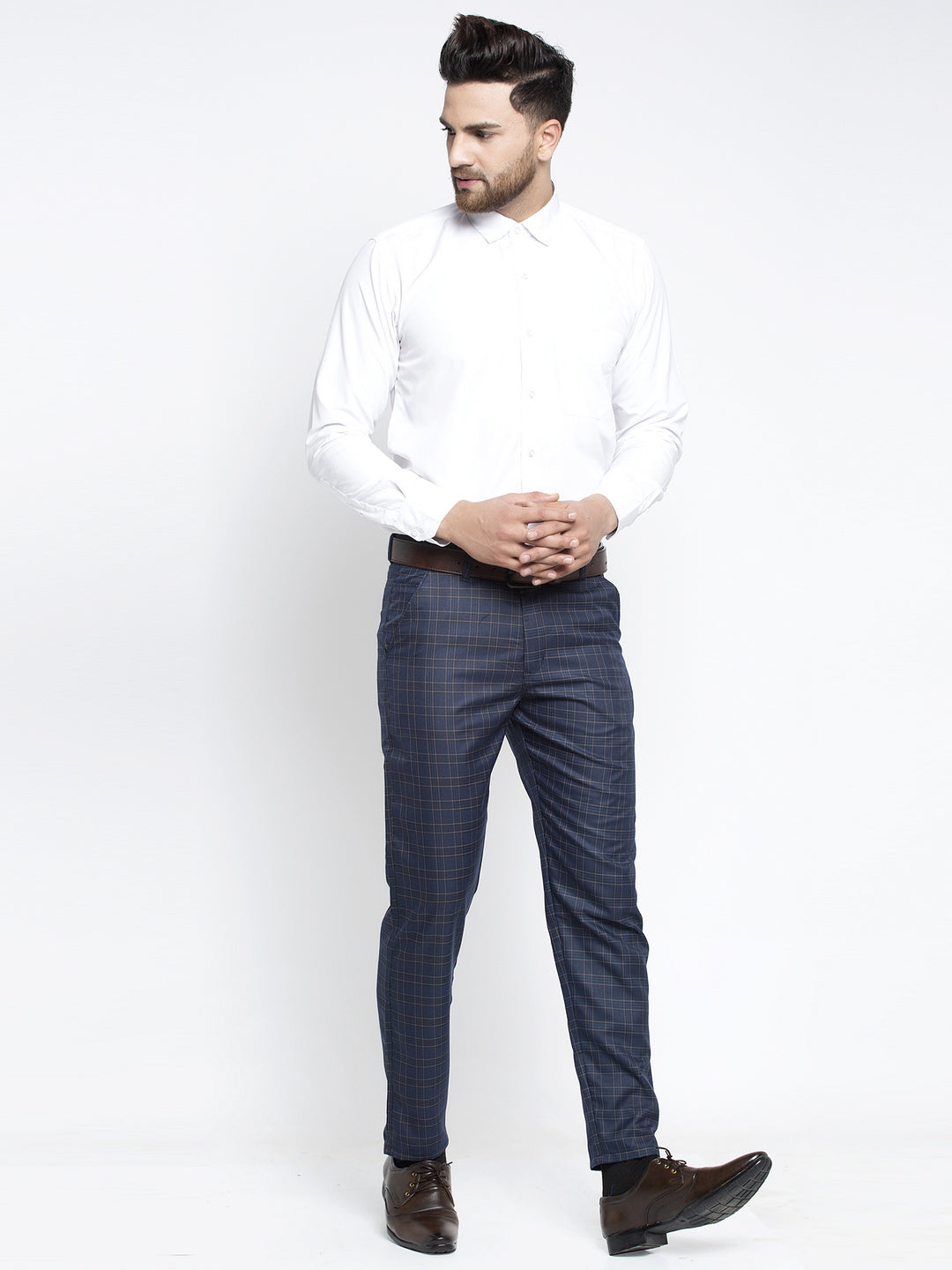 Jainish Men's Navy Formal Trousers ( FGP 264Navy ) | Swadesiicart