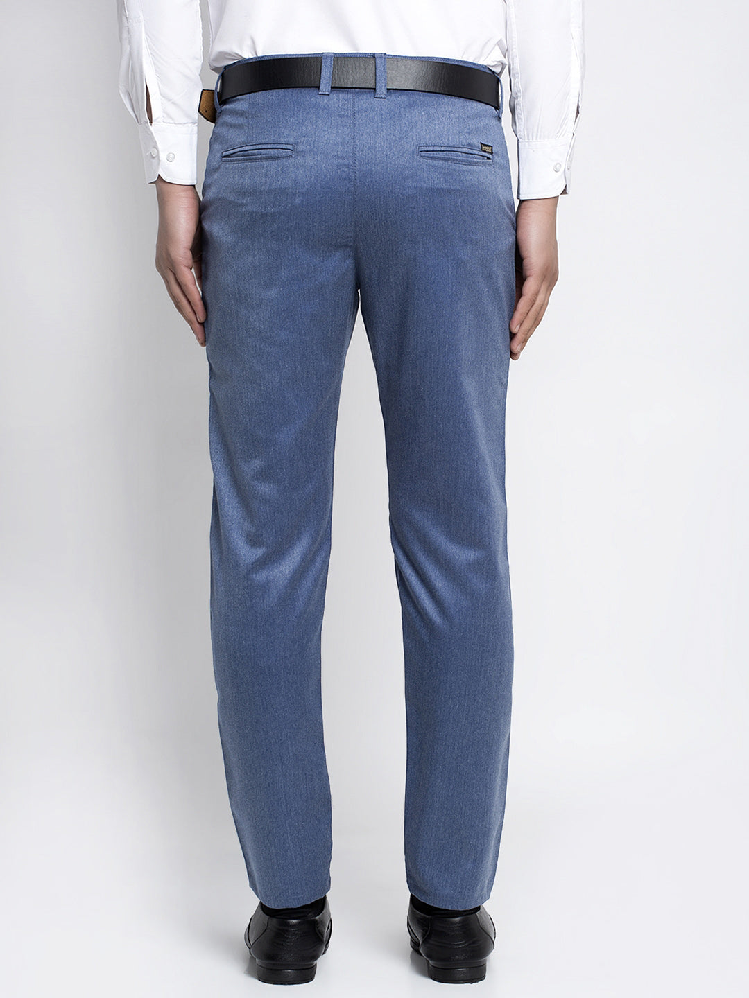 Jainish Men's Blue Cotton Solid Formal Trousers ( FGP 265Indigo ) | Swadesiicart