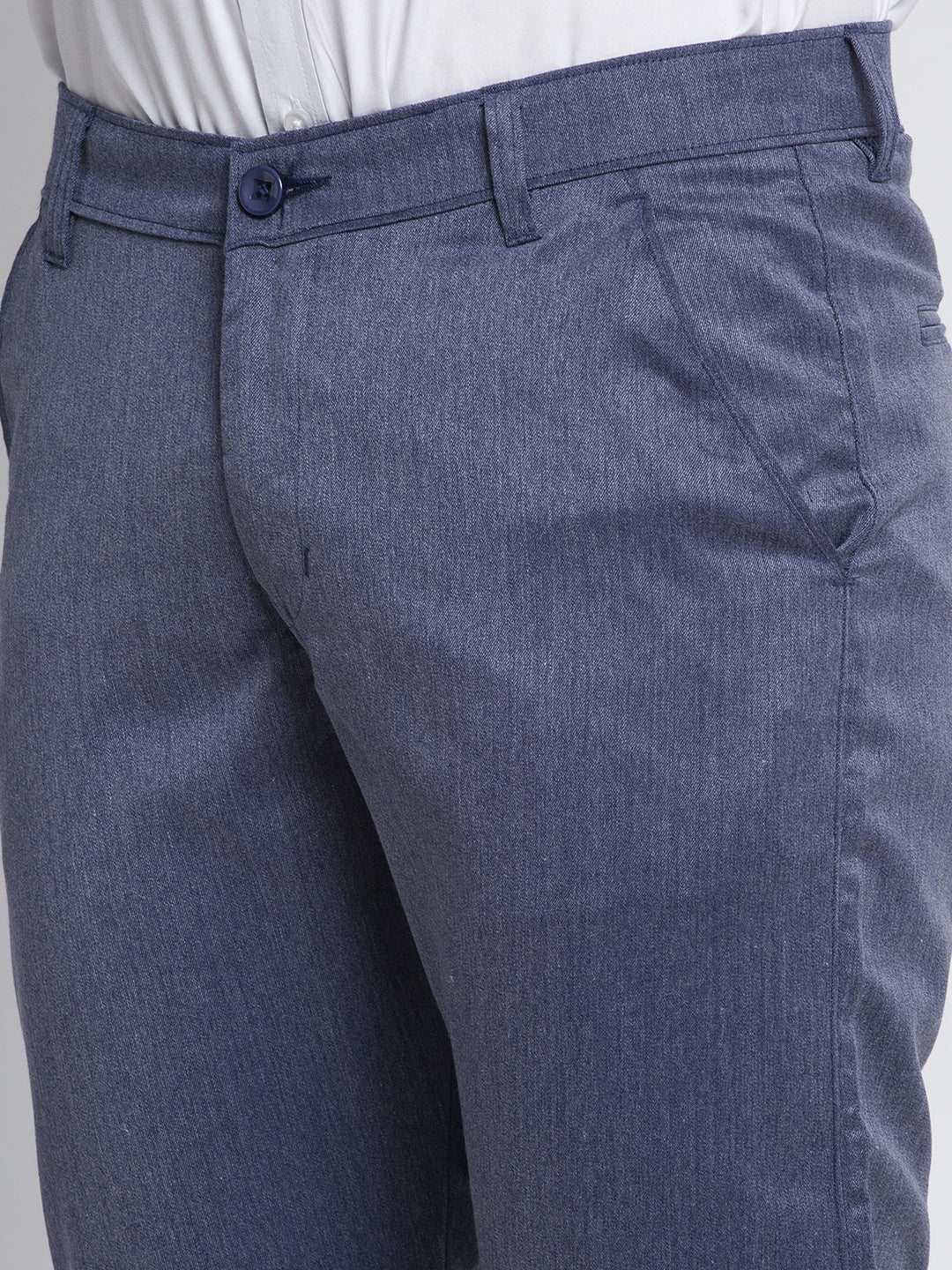 Jainish Men's Blue Cotton Solid Formal Trousers ( FGP 265Navy ) | Swadesiicart