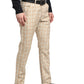 Jainish Men's Cream Cotton Checked Formal Trousers ( FGP 267Cream ) | Swadesiicart