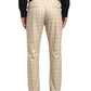 Jainish Men's Cream Cotton Checked Formal Trousers ( FGP 267Cream ) | Swadesiicart