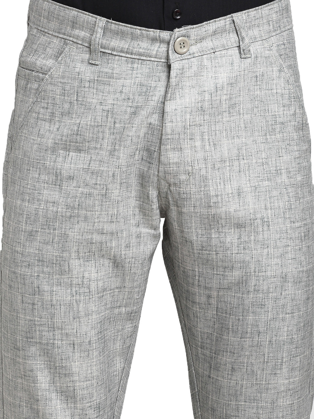 Jainish Men's Grey Cotton Solid Formal Trousers ( FGP 268Grey ) | Swadesiicart