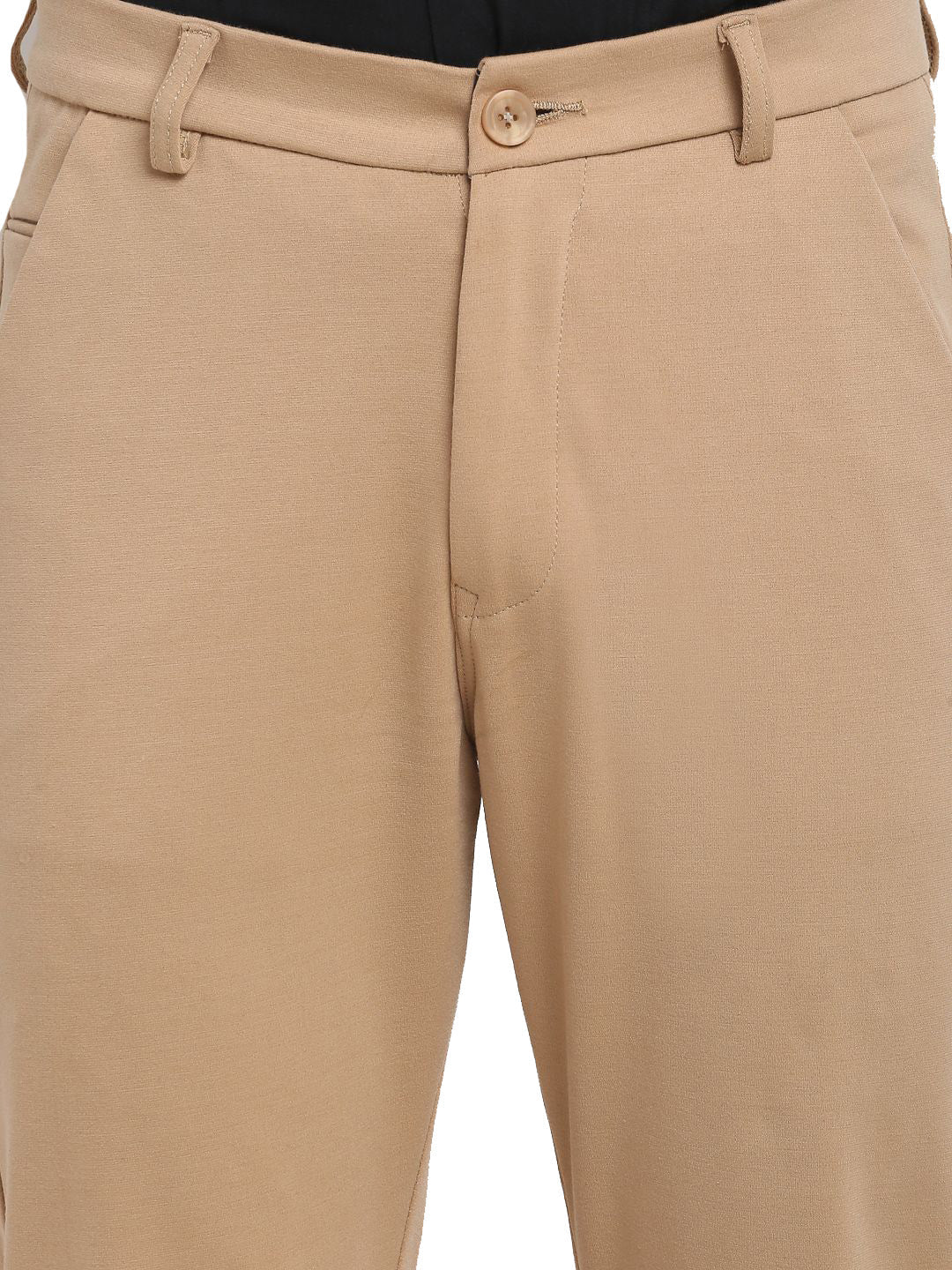 Jainish Men's Beige 4-Way Lycra Tapered Fit Trousers ( FGP 269Beige ) | Swadesiicart