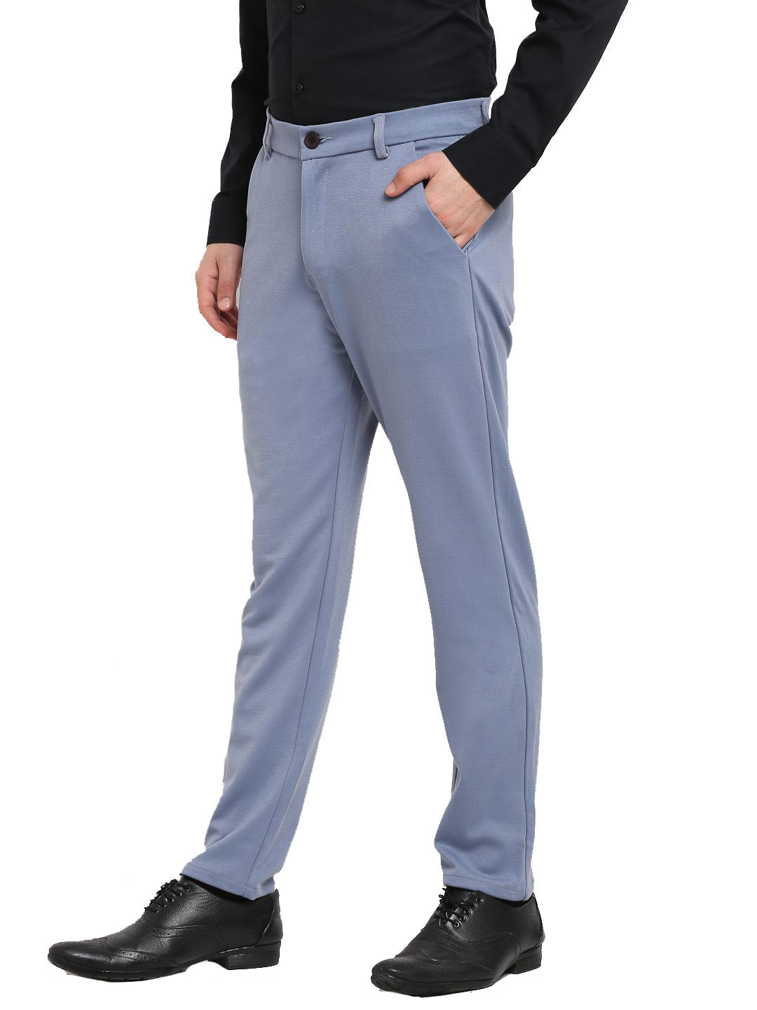 Jainish Men's Grey 4-Way Lycra Tapered Fit Trousers ( FGP 269Grey ) | Swadesiicart