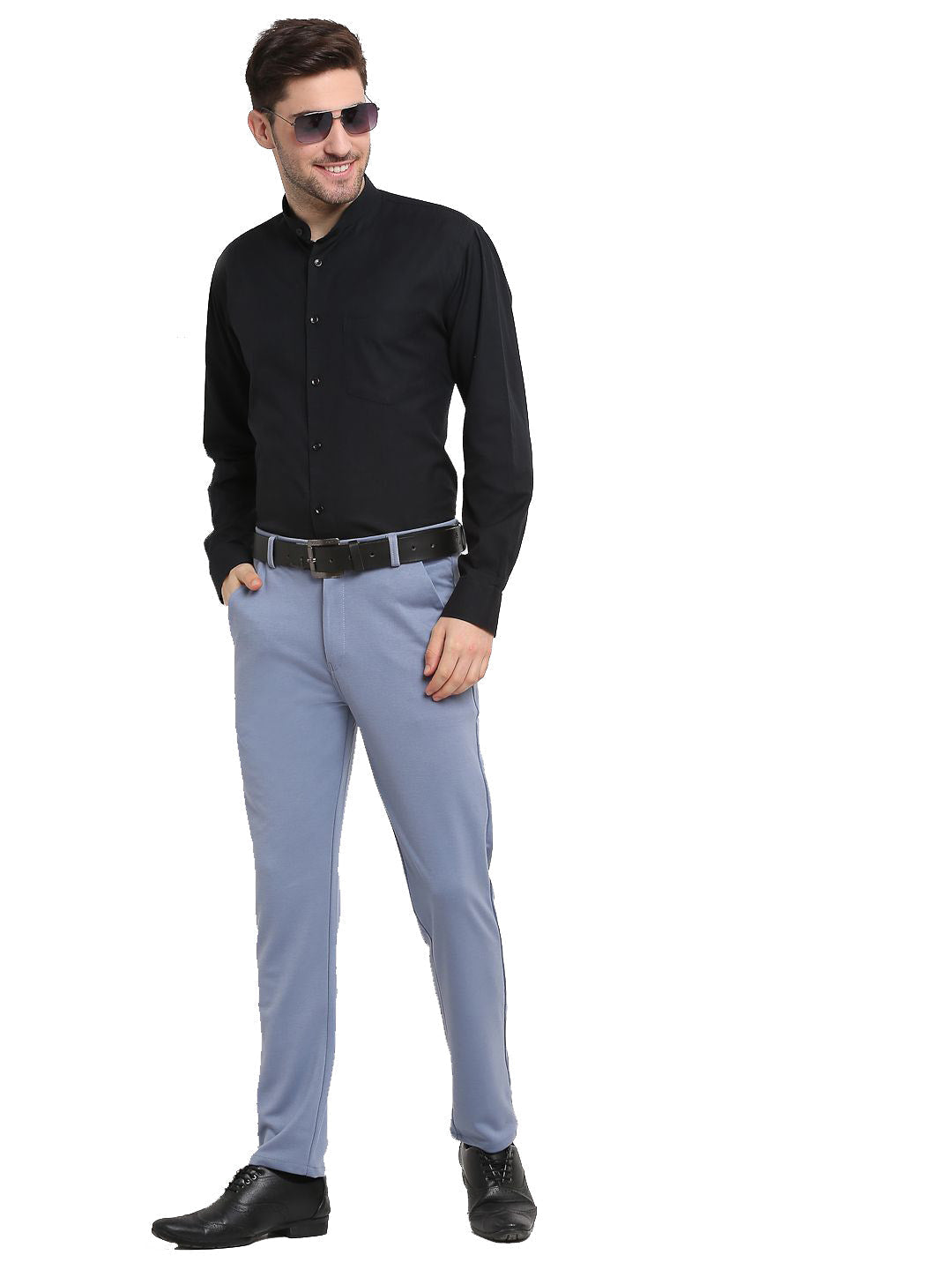 Jainish Men's Grey 4-Way Lycra Tapered Fit Trousers ( FGP 269Grey ) | Swadesiicart