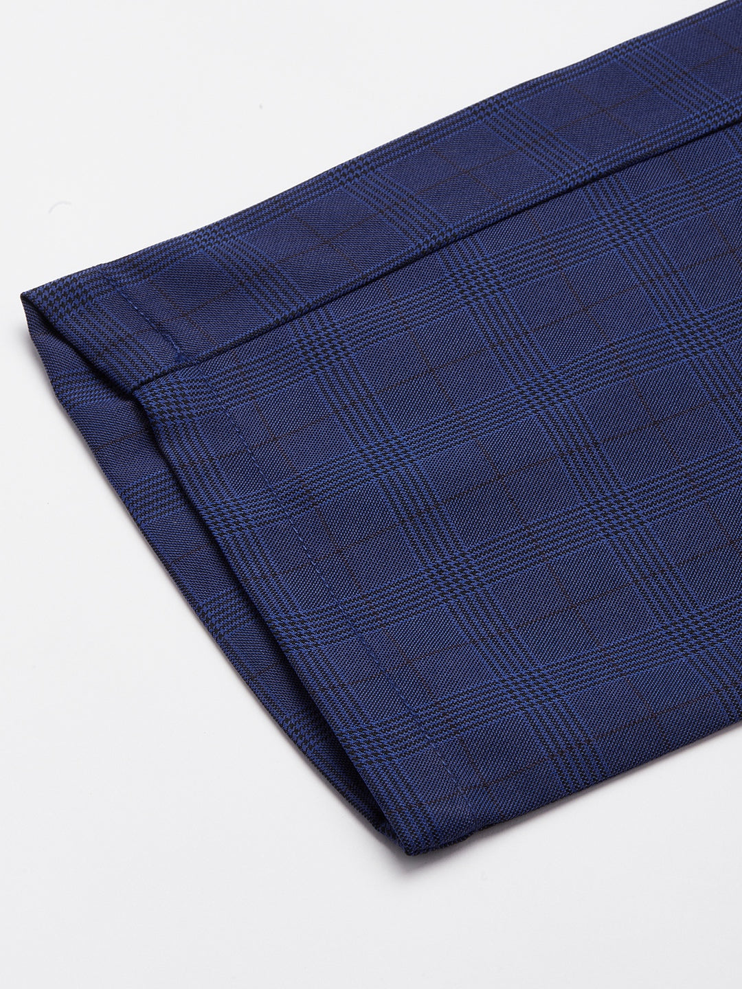 Jainish Men's Blue Checked Formal Trousers ( FGP 270 Blue ) | Swadesiicart