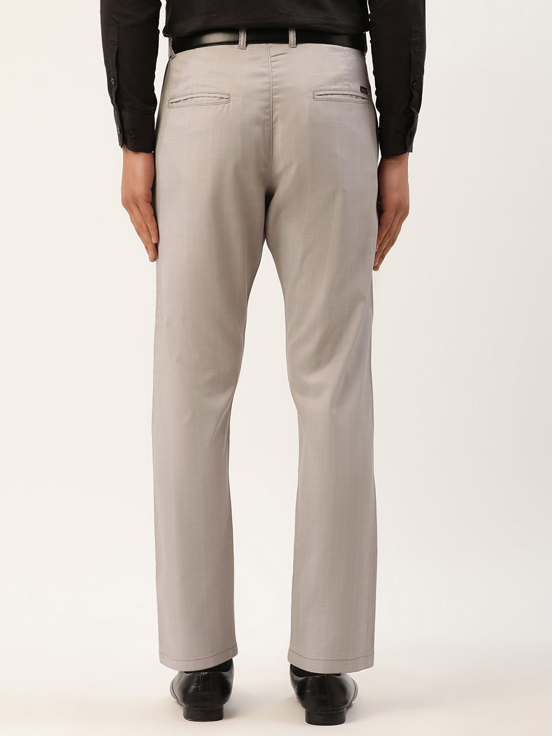 Jainish Men's Grey Checked Formal Trousers ( FGP 270 Grey ) | Swadesiicart