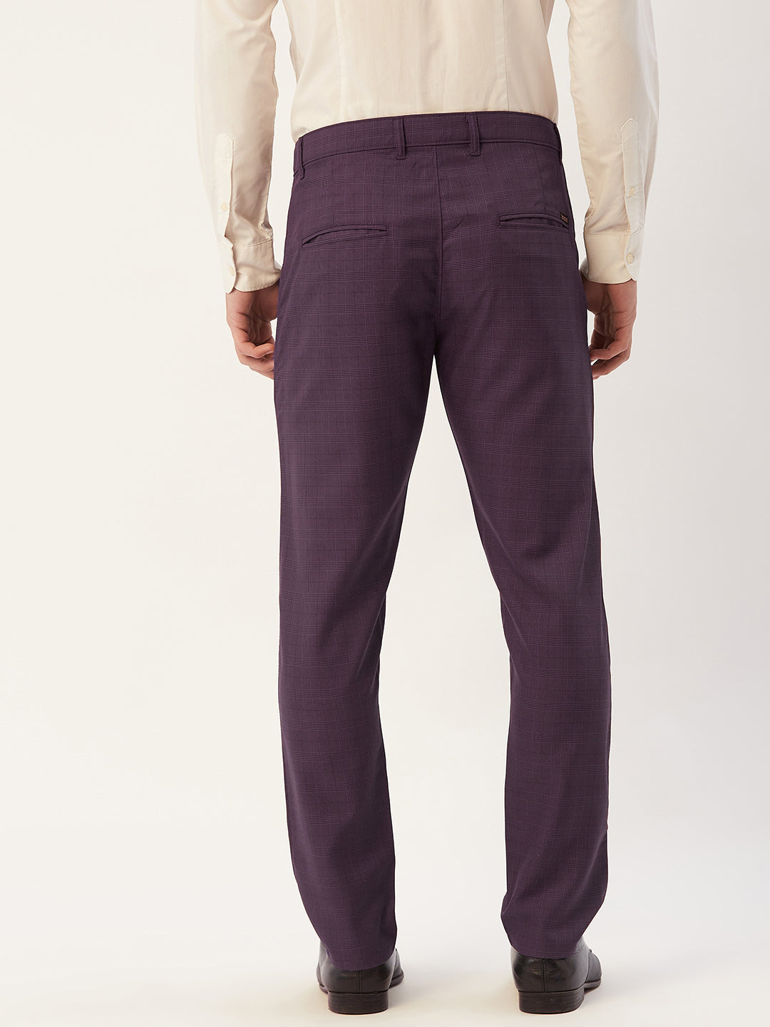 Jainish Men's Maroon Checked Formal Trousers ( FGP 270 Maroon ) | Swadesiicart