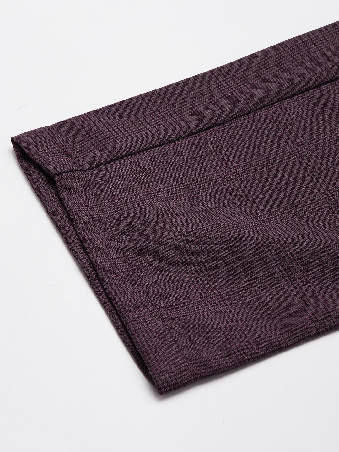 Jainish Men's Maroon Checked Formal Trousers ( FGP 270 Maroon ) | Swadesiicart