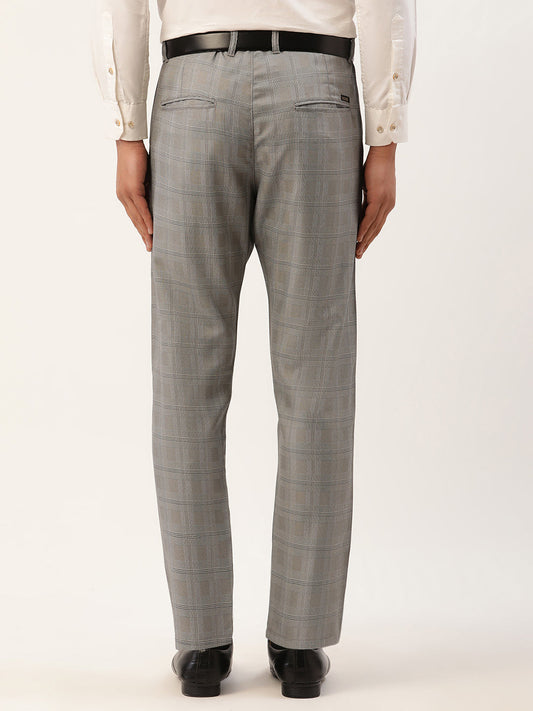 Jainish Men's Grey Window Checked Formal Trousers ( FGP 272 Grey ) | Swadesiicart