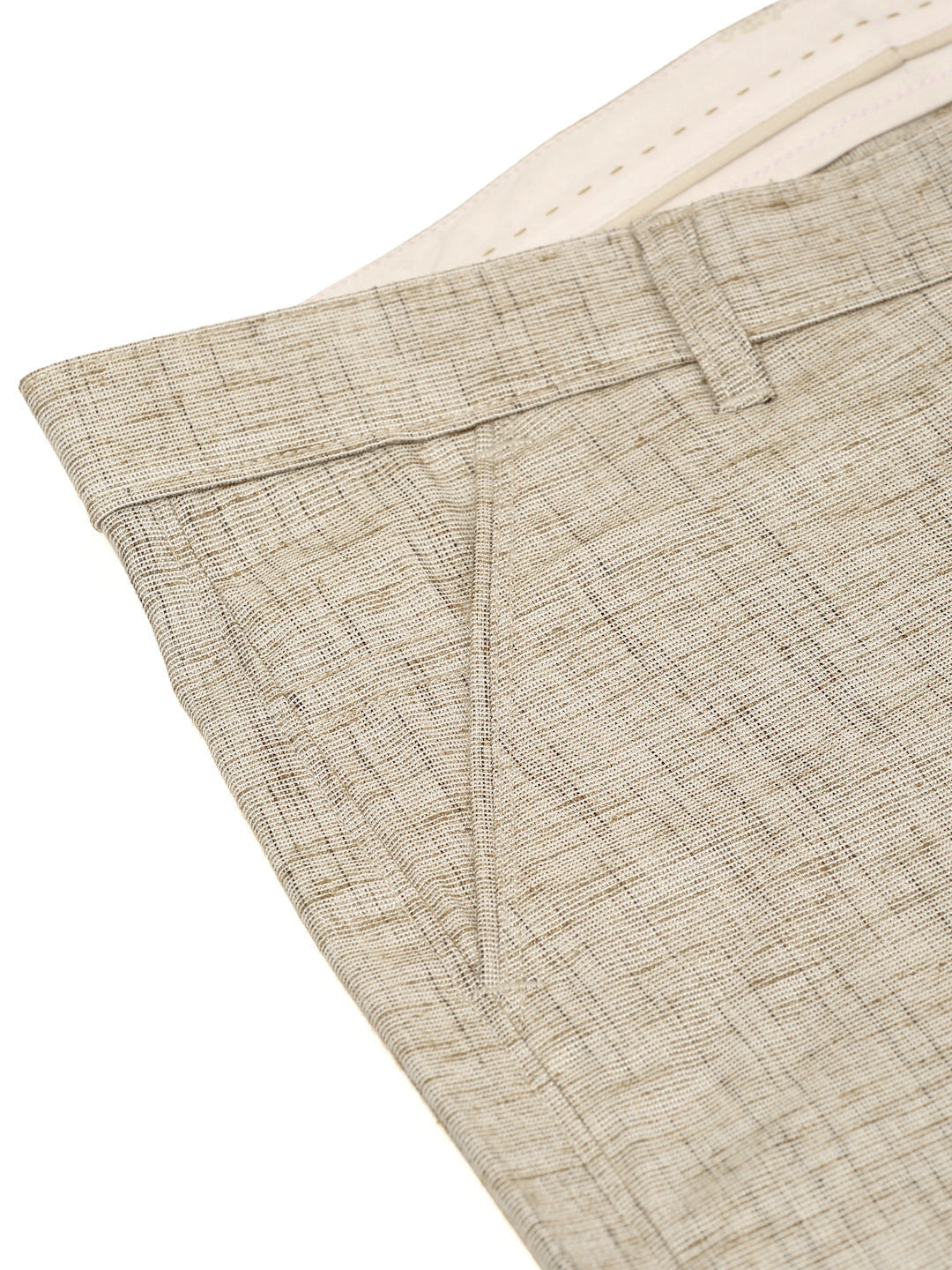 Jainish Men's Beige Linan Cotton Formal Trousers ( FGP 273 Beige ) | Swadesiicart
