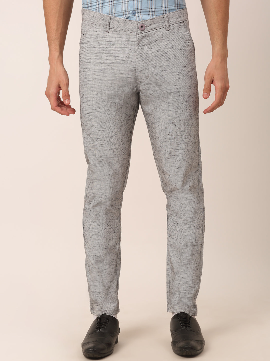 Jainish Men's Grey Linan Cotton Formal Trousers ( FGP 273 Grey ) | Swadesiicart