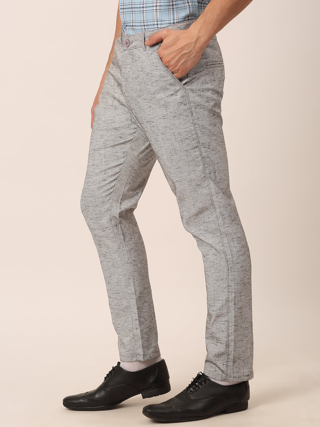 Jainish Men's Grey Linan Cotton Formal Trousers ( FGP 273 Grey ) | Swadesiicart