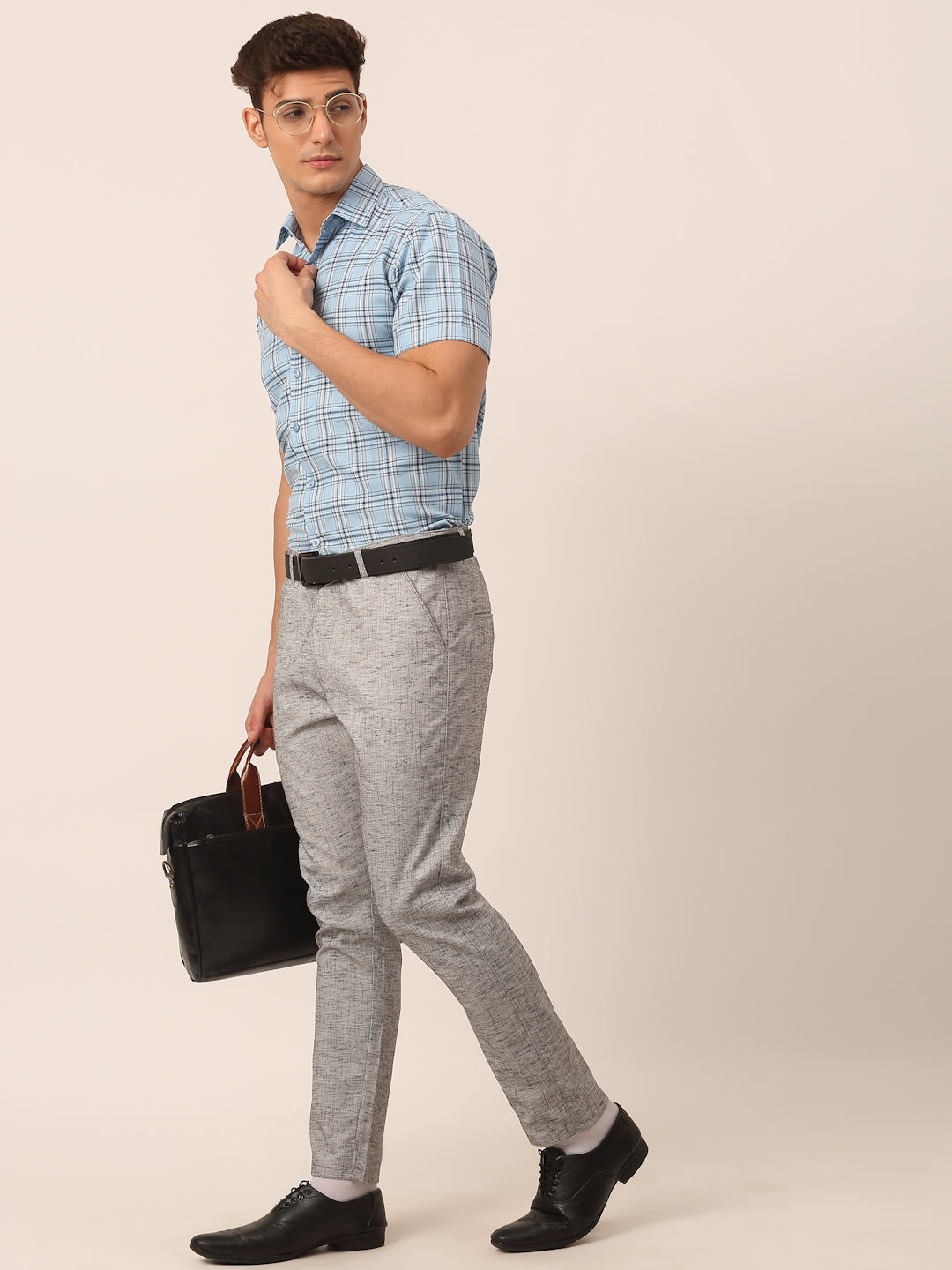 Jainish Men's Grey Linan Cotton Formal Trousers ( FGP 273 Grey ) | Swadesiicart