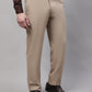 Jainish Men's Beige Tapered Fit Formal Trousers | Swadesiicart
