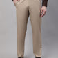 Jainish Men's Beige Tapered Fit Formal Trousers | Swadesiicart
