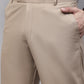 Jainish Men's Beige Tapered Fit Formal Trousers | Swadesiicart