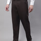 Jainish Men's Coffee Tapered Fit Formal Trousers | Swadesiicart