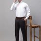 Jainish Men's Coffee Tapered Fit Formal Trousers | Swadesiicart