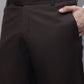 Jainish Men's Coffee Tapered Fit Formal Trousers | Swadesiicart